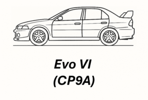 Evo 6 Line Art with Caption