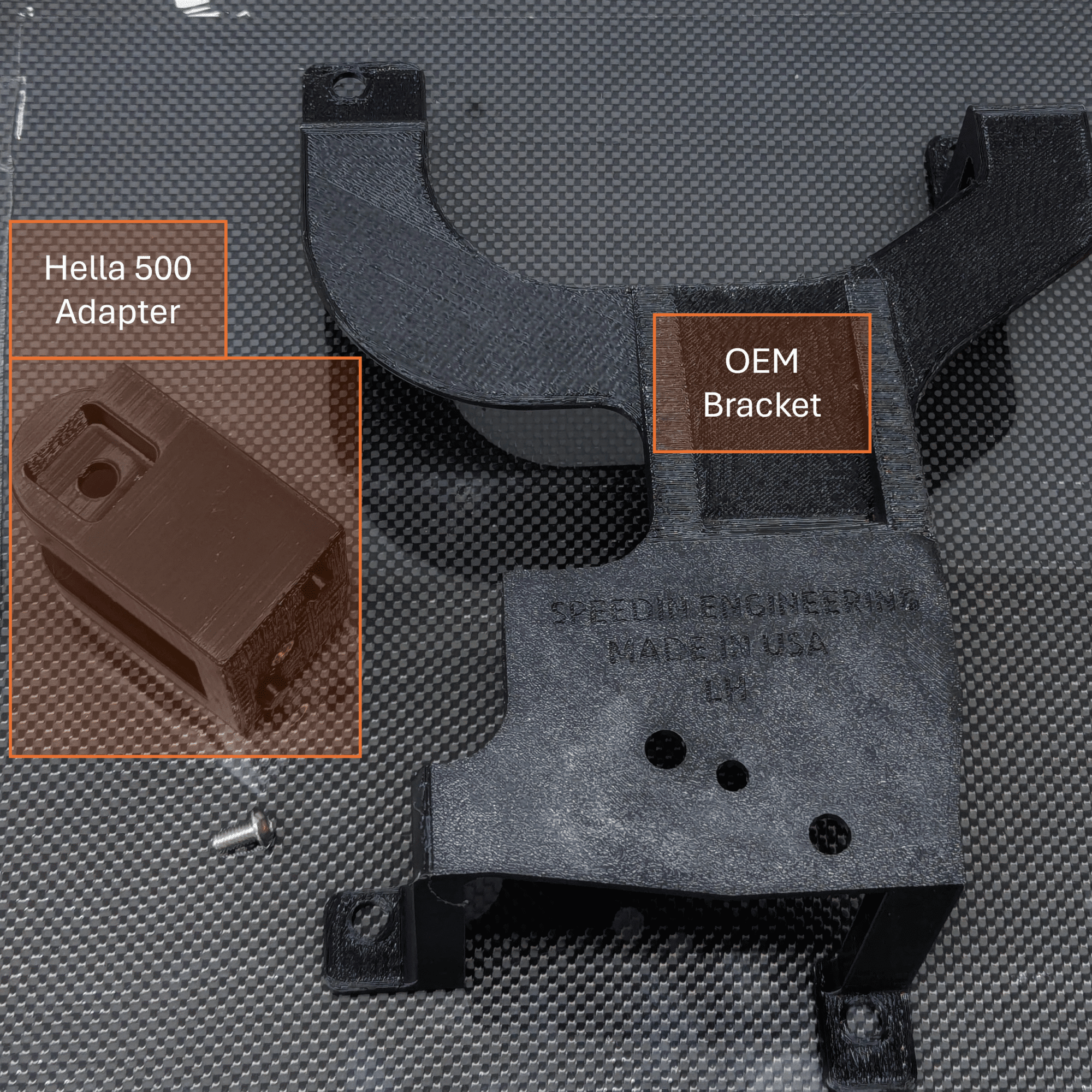 Evolution 5 Fog Light Bracket with Hella 500 Adapter