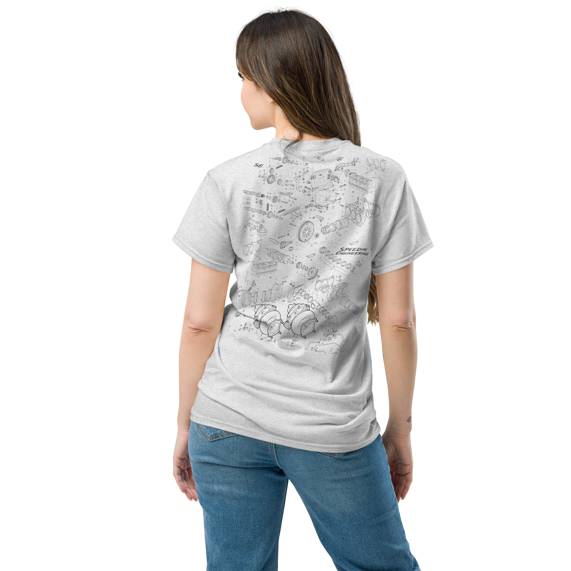 Speedin Engineering Flat-Six Blueprint Tee - Image 19