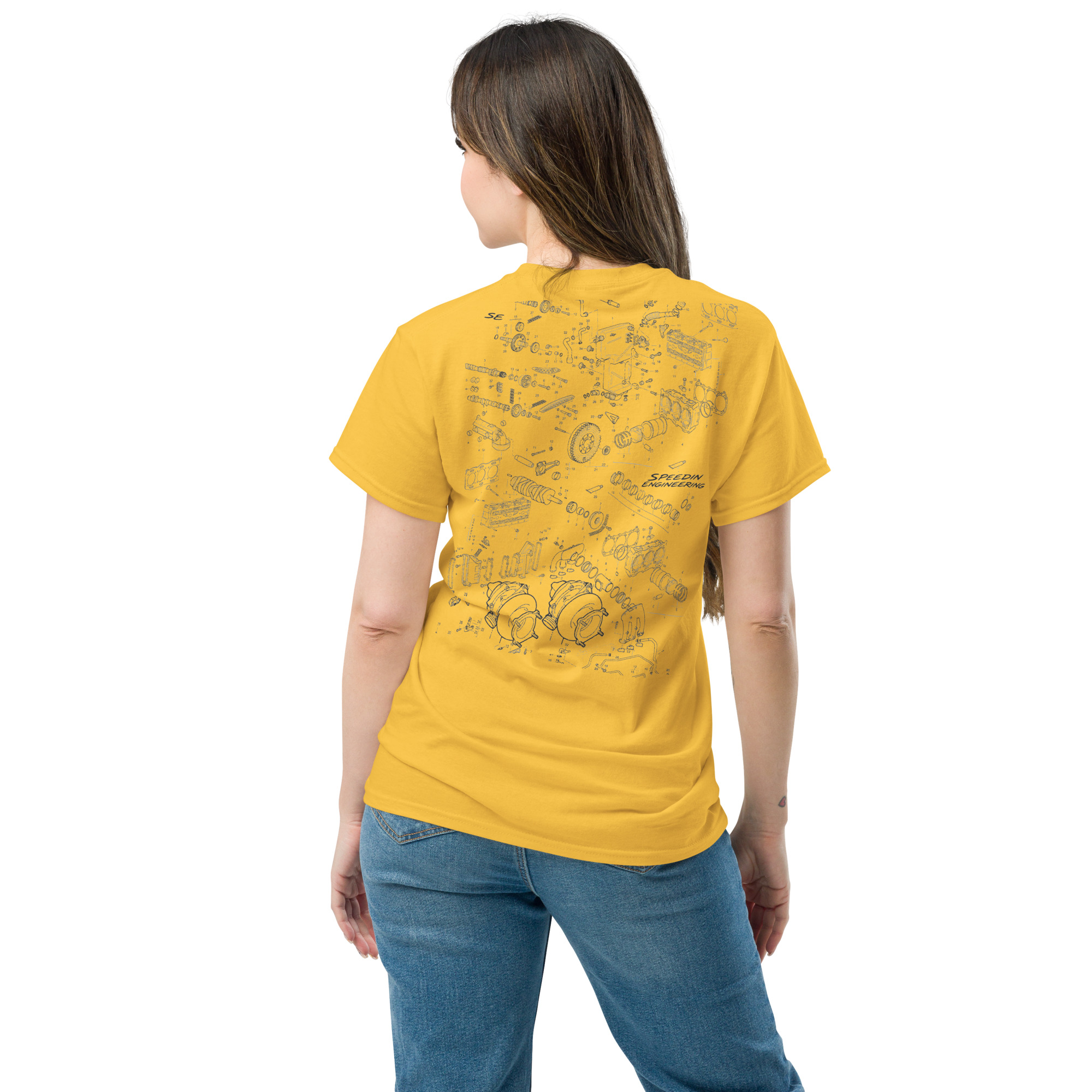 Speedin Engineering Flat-Six Blueprint Tee - Image 13