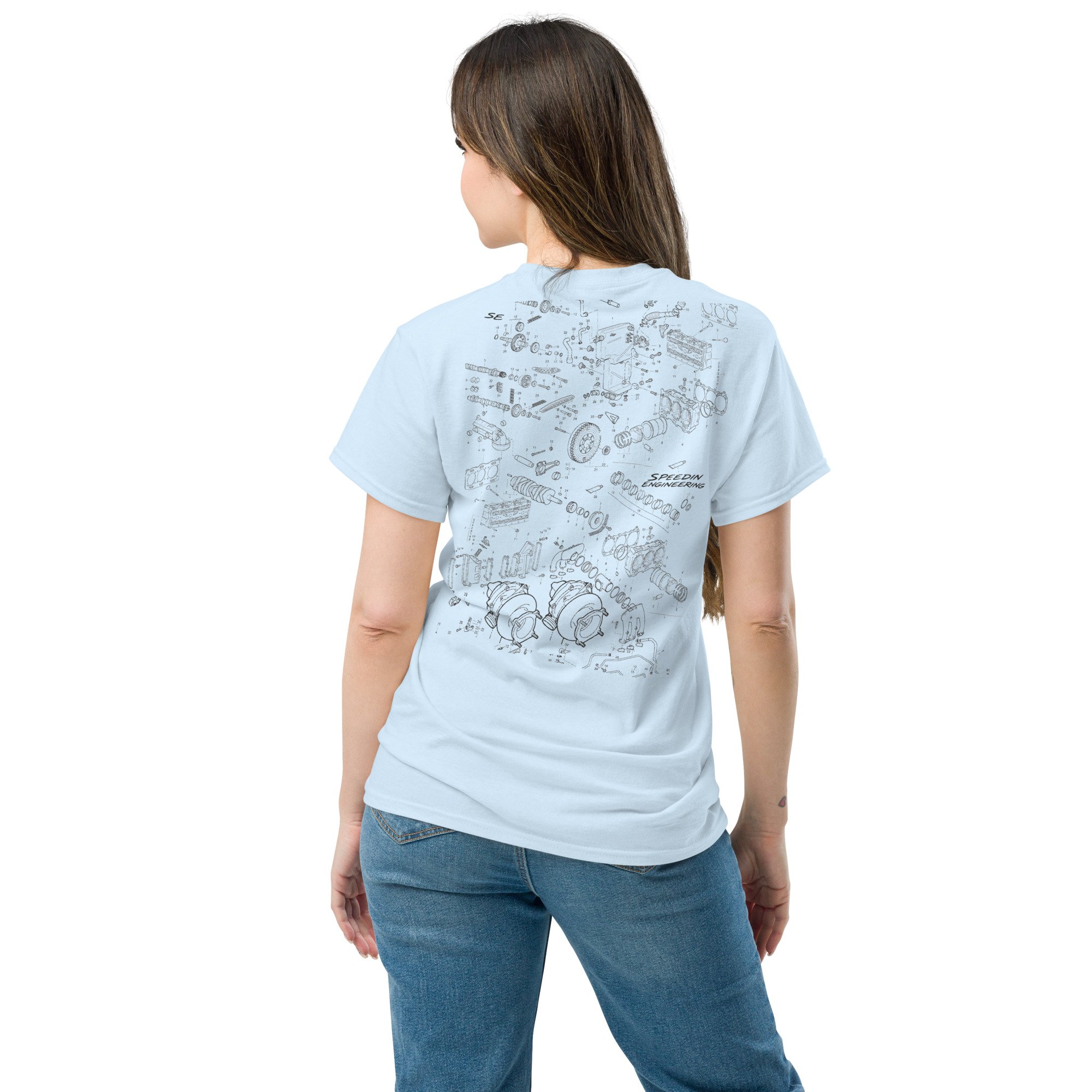 Speedin Engineering Flat-Six Blueprint Tee - Image 18