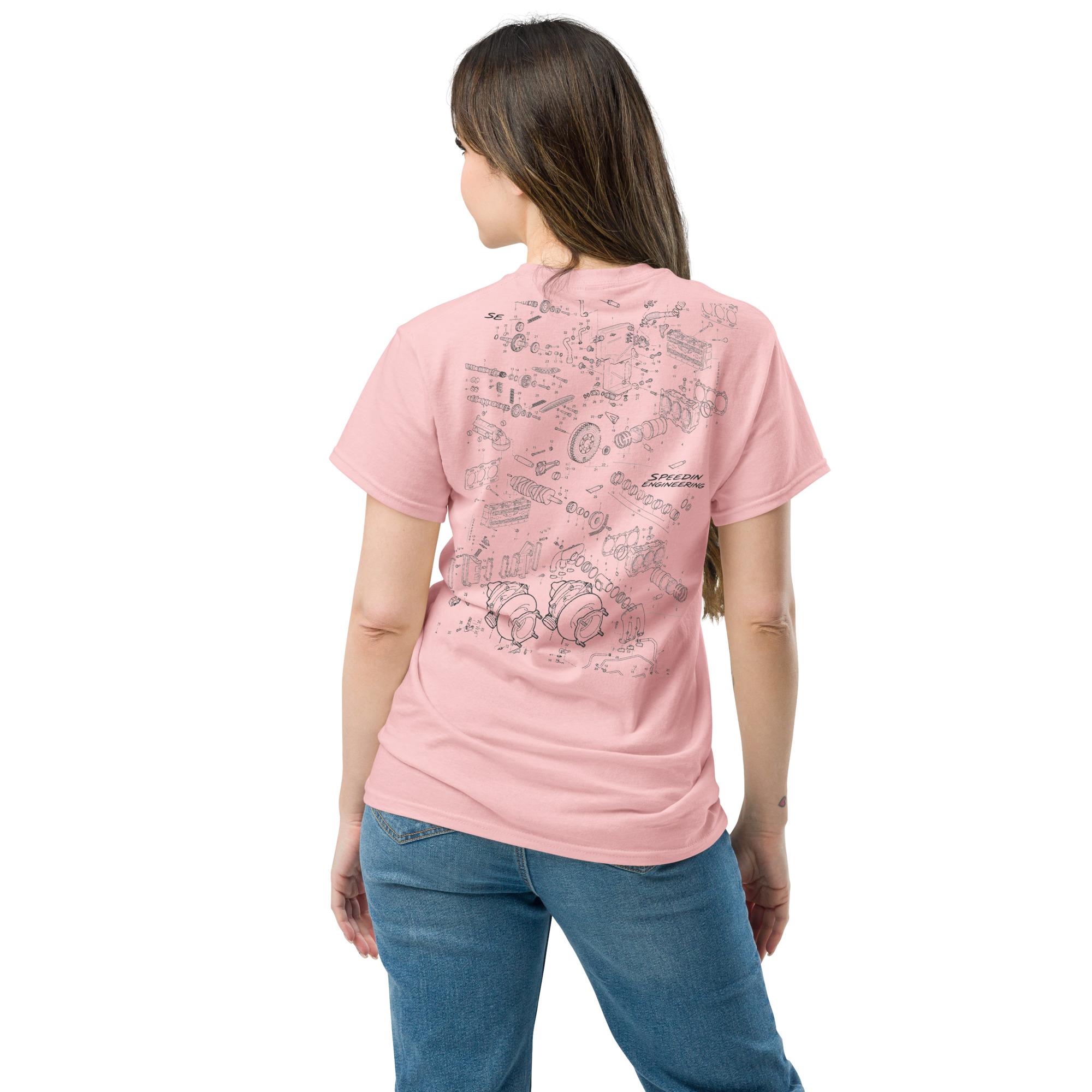 Speedin Engineering Flat-Six Blueprint Tee - Image 16