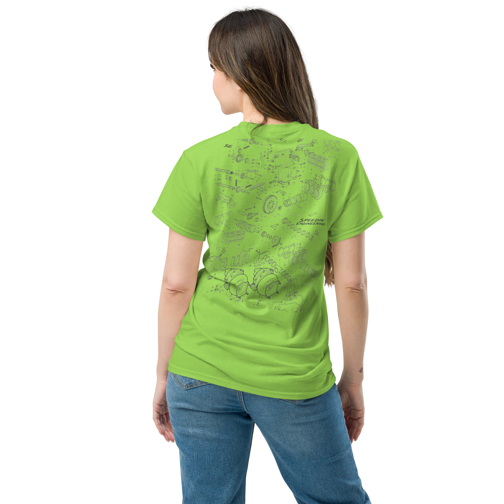 Speedin Engineering Flat-Six Blueprint Tee - Image 12