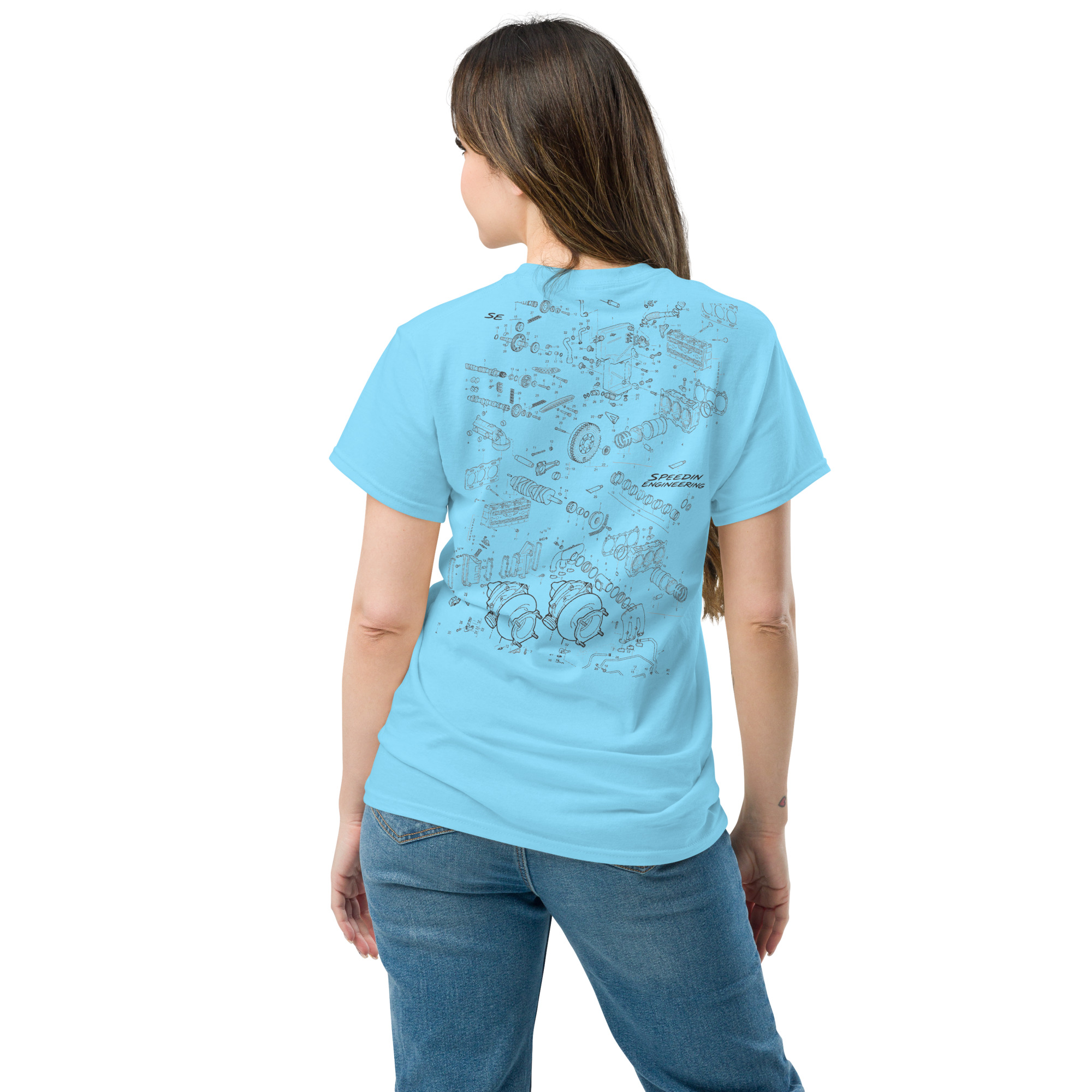 Speedin Engineering Flat-Six Blueprint Tee - Image 14