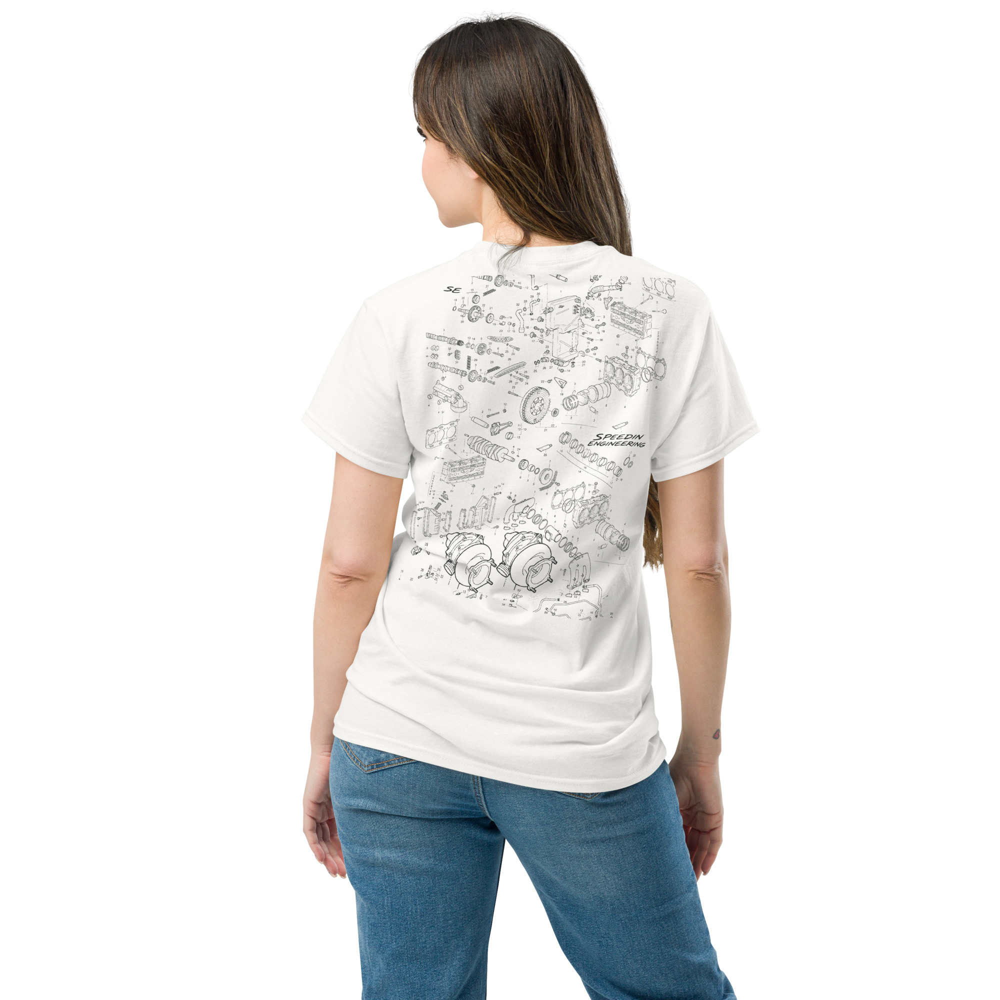 Speedin Engineering Flat-Six Blueprint Tee - Image 20