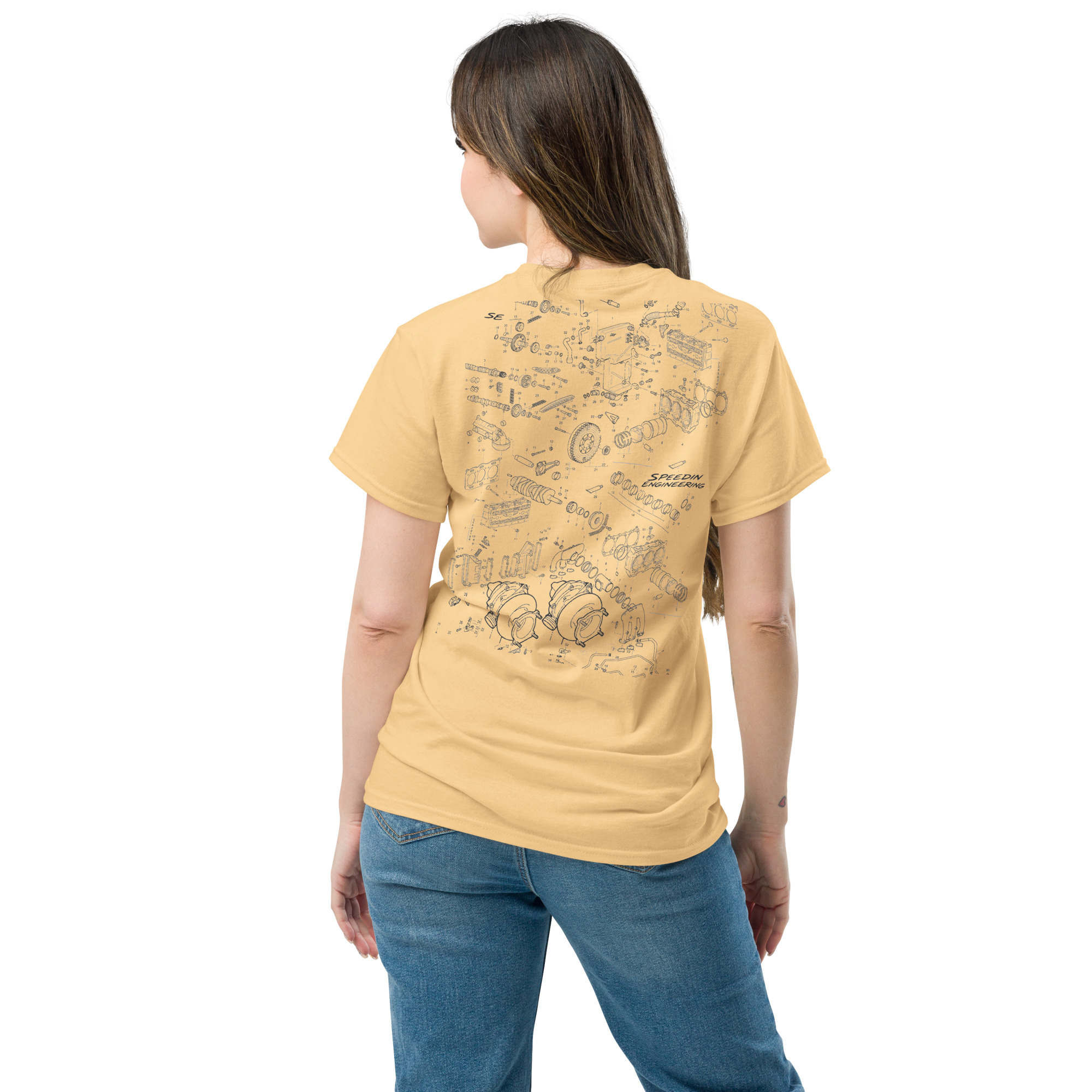 Speedin Engineering Flat-Six Blueprint Tee - Image 15