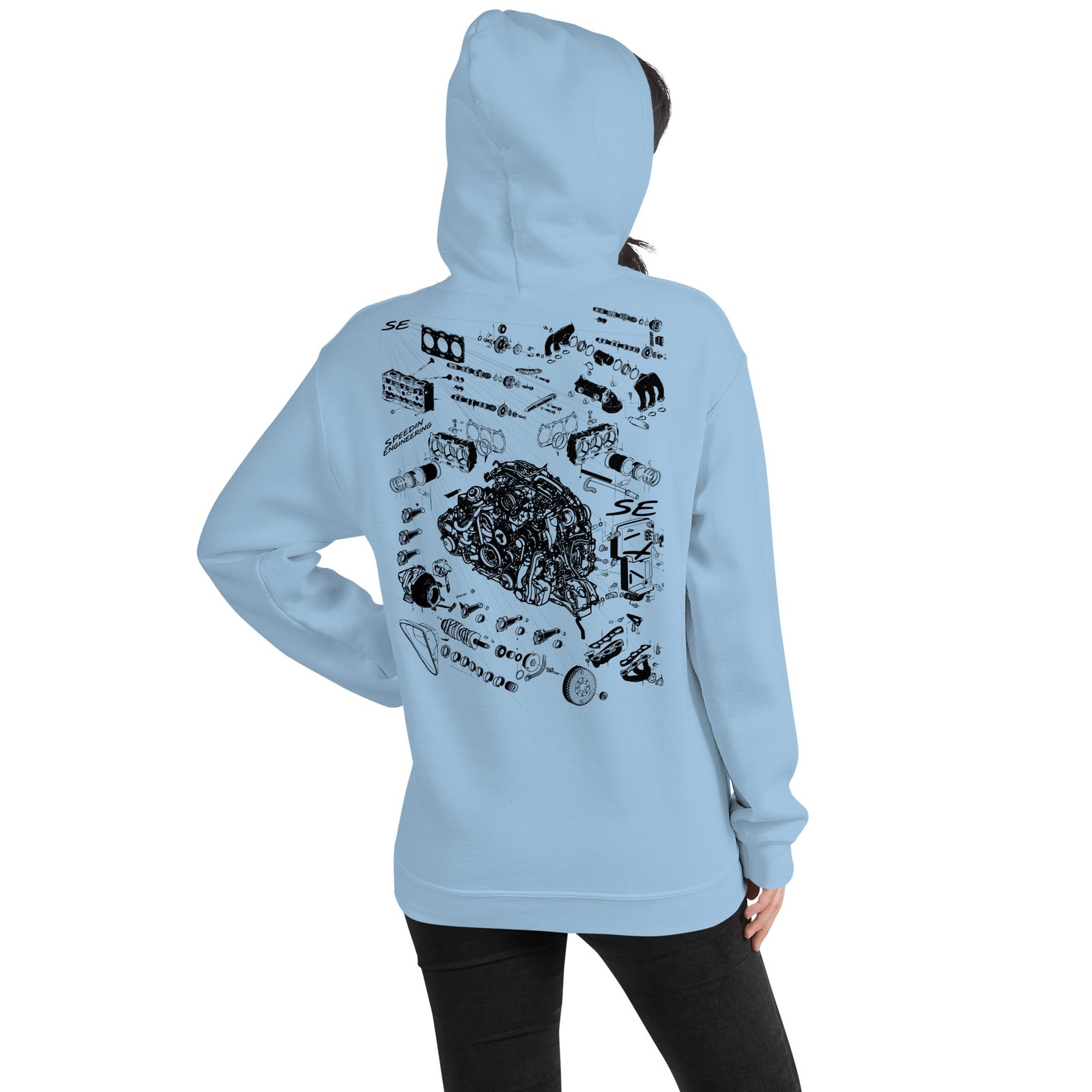 Speedin Engineering Flat-Six Blueprint Hoodie - Image 9