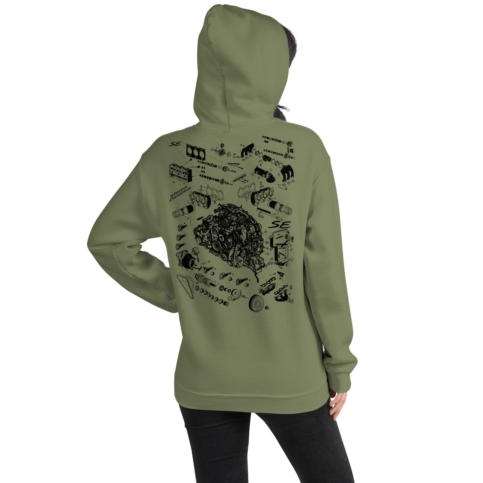 Speedin Engineering Flat-Six Blueprint Hoodie - Image 3
