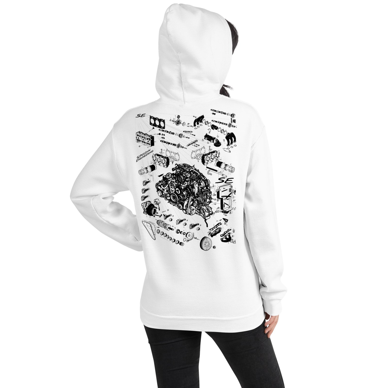 Speedin Engineering Flat-Six Blueprint Hoodie - Image 14